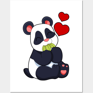 Panda at Eating of Leaves Posters and Art